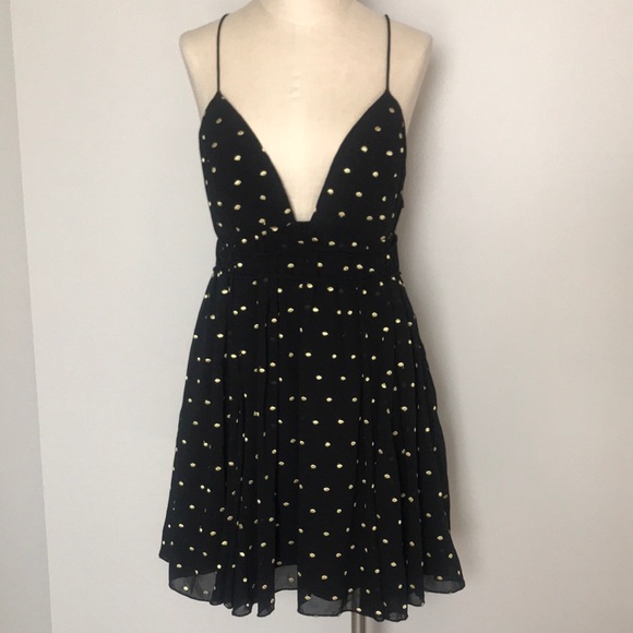 Free People Dresses & Skirts - NWOT Free People black/gold lurex mini